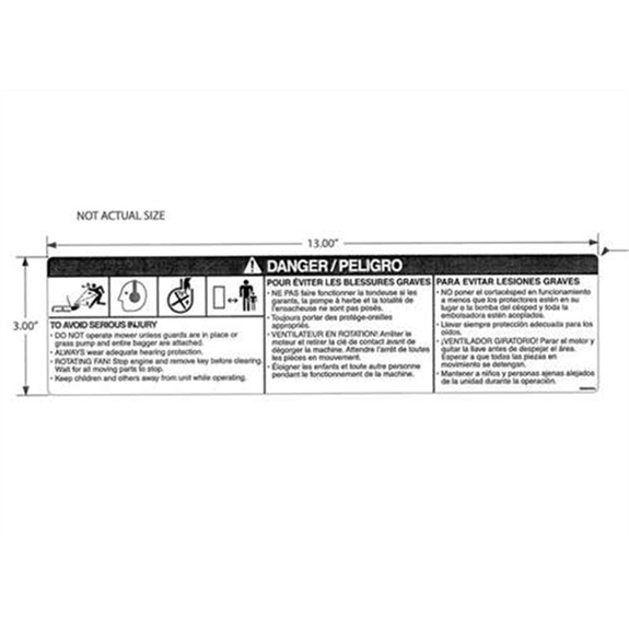 Ariens Sno-thro And Lawn Mower Decal, Caution Grass Pump
