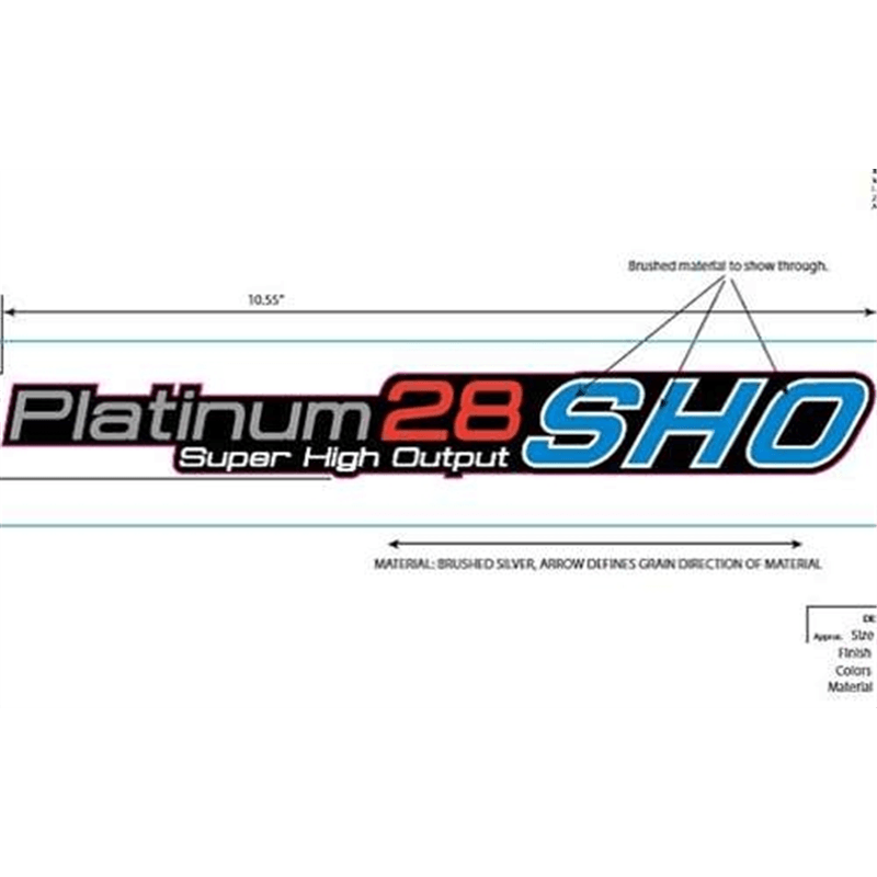 Decal, Dash, Platinum 28 Sho