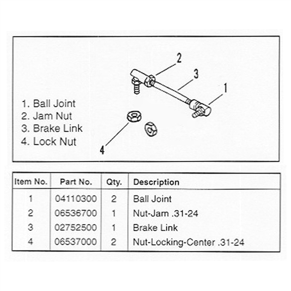 Mower Brake Link Service Assy