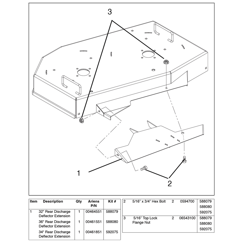 Ariens Sno-thro And Lawn Mower Deflector Extension Kit - 36