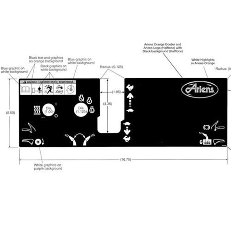 Ariens Sno-thro Decal, 1024/1128 Control