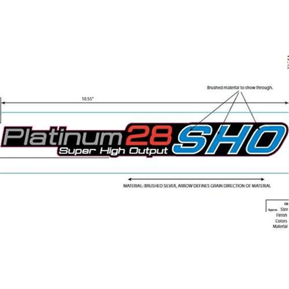 Decal, Dash, Platinum 28 Sho
