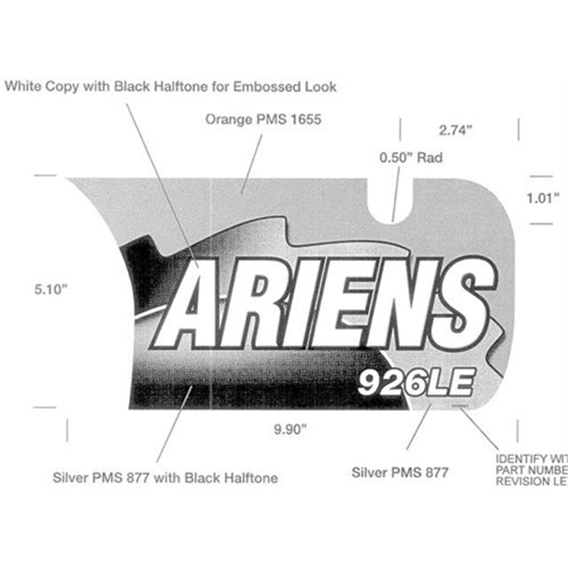 Decal, Front Dash-926le