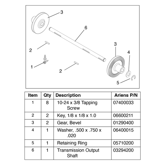 Ariens Walk-behind Mower Kit, Waw Transmission Shaft