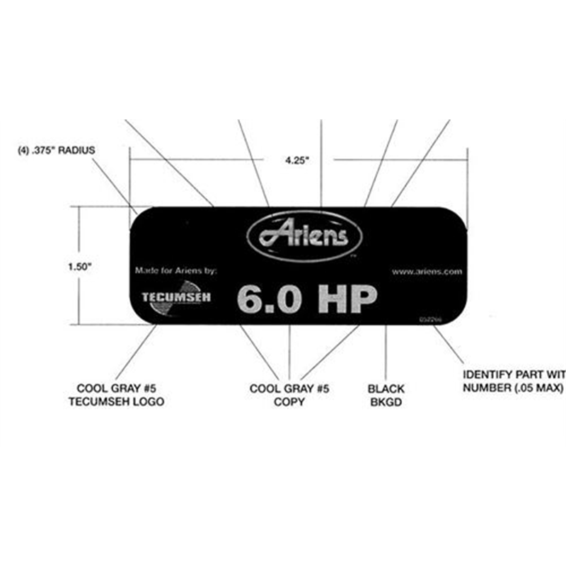 Ariens String Trimmer Decal-6 H.p.-Ariens/tecumseh