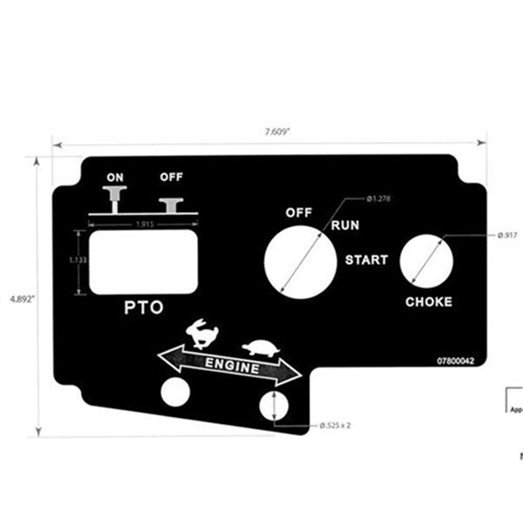 Ariens  Zero Turn Mower Decal, Control Panel