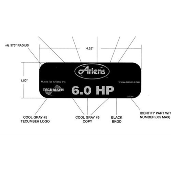 Ariens String Trimmer Decal-6 H.p.-Ariens/tecumseh