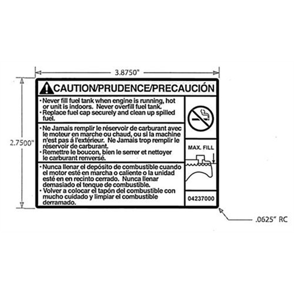 Decal, Fuel Warning