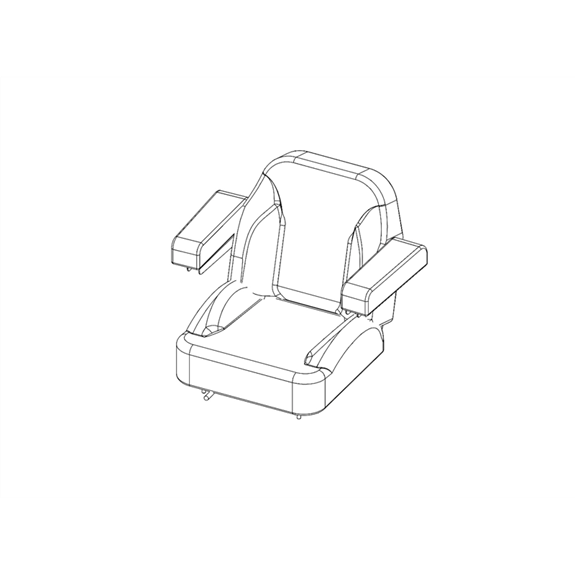 Ariens  Zero Turn Mower Seat, Sk250 Cool Gray With Arms
