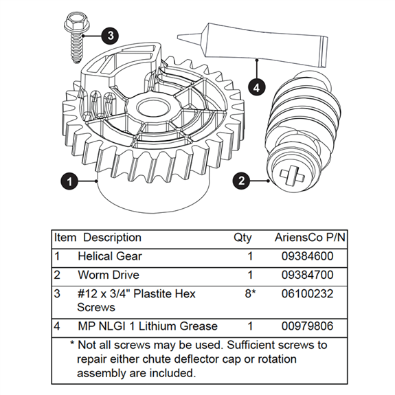 Electric Chute Gear Kit SNO-THRO
