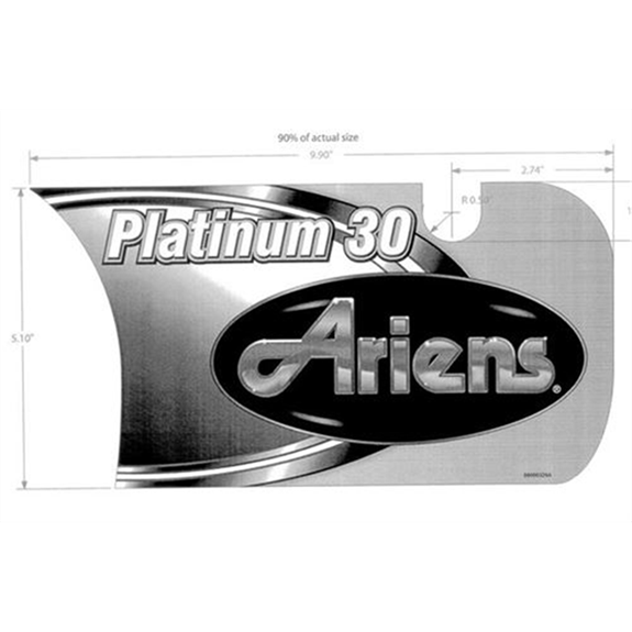 Ariens Sno-thro Decal, Front Dash - Deluxe 30, Platinum Series
