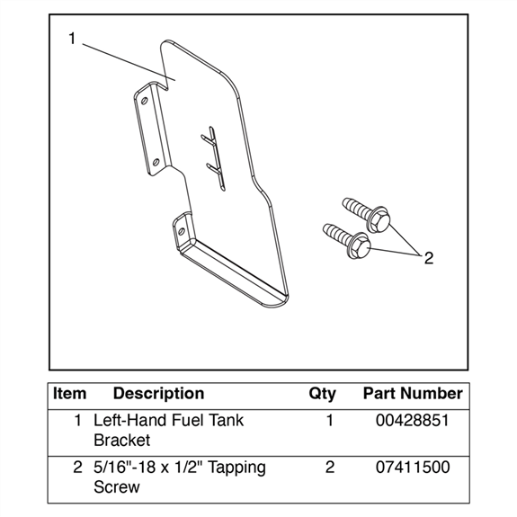 Kit, Lh Fuel Tank Brkt