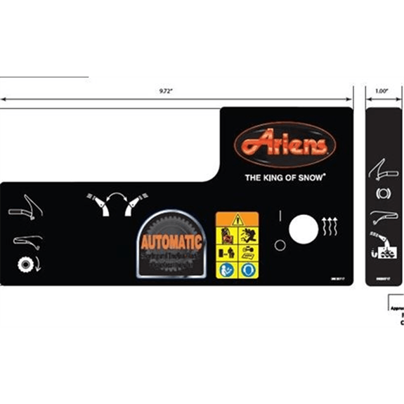 Ariens Sno-thro Decal, Control, Platinum