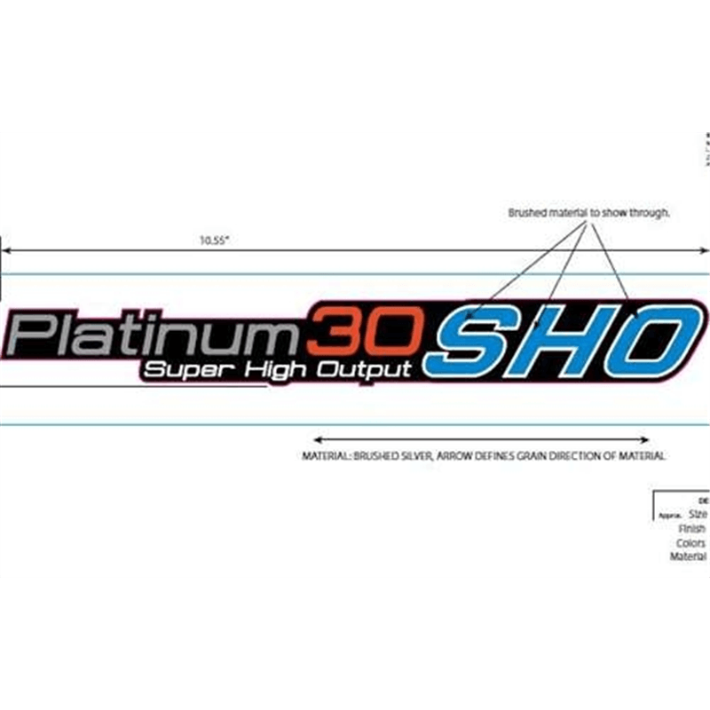 Decal, Dash, Platinum 30 Sho