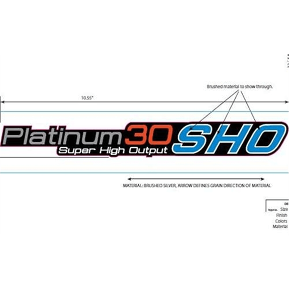 Decal, Dash, Platinum 30 Sho