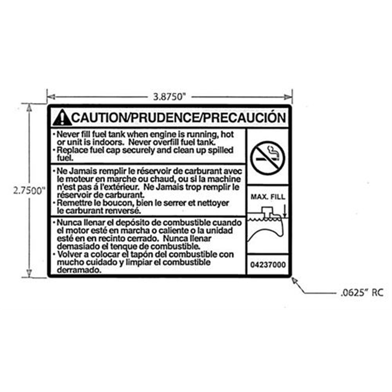 Decal, Fuel Warning