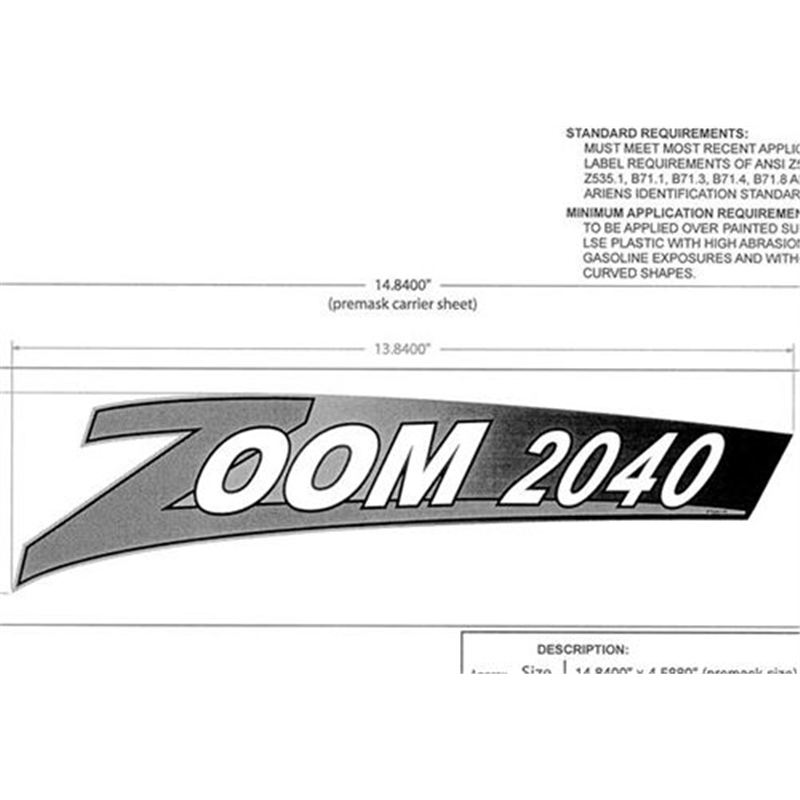 Ariens Lawn Mower Decal, 2040