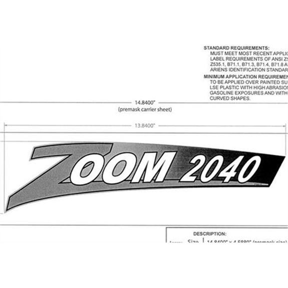 Ariens Lawn Mower Decal, 2040