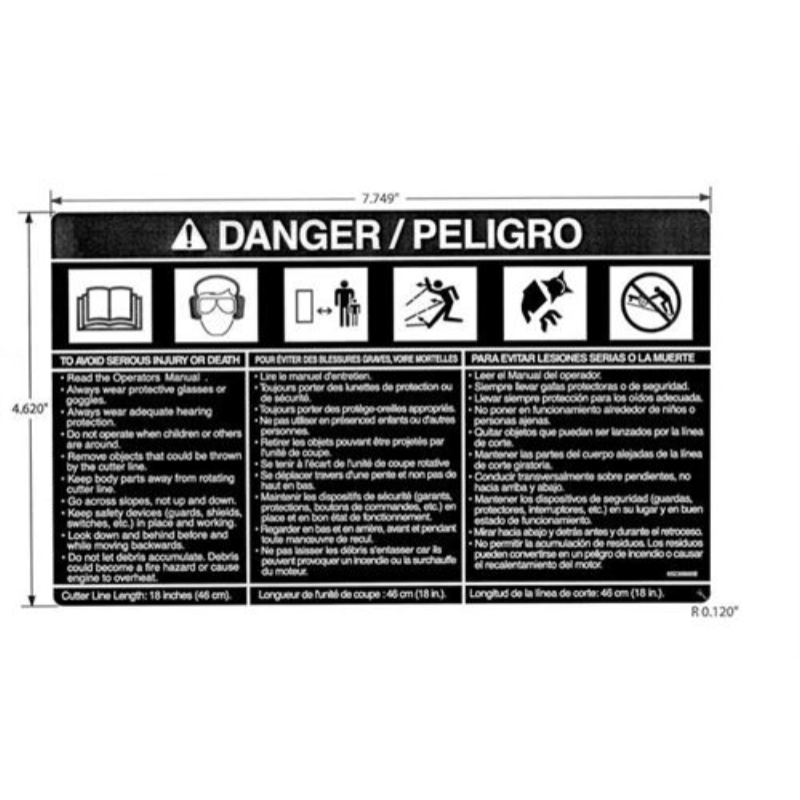 Ariens String Trimmer Decal-danger