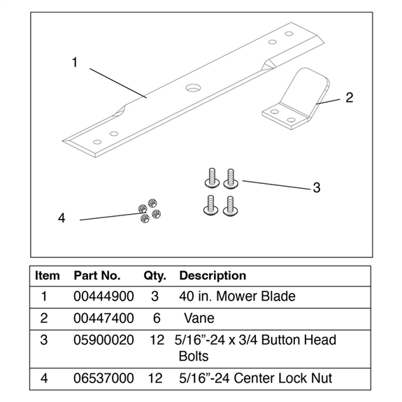 Ariens Sno-thro And Lawn Mower Bagger Blade Kit - 40