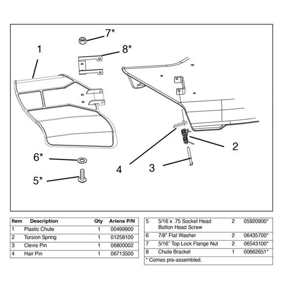 Discharge Chute, Plastic