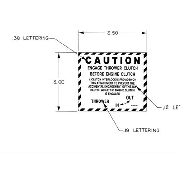 Ariens Sno-thro And Lawn Mower Clutch Instruction Decal