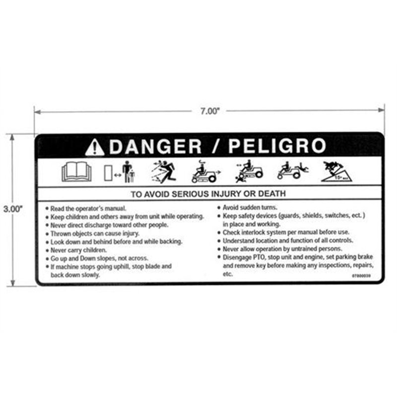 Decal, Safety English