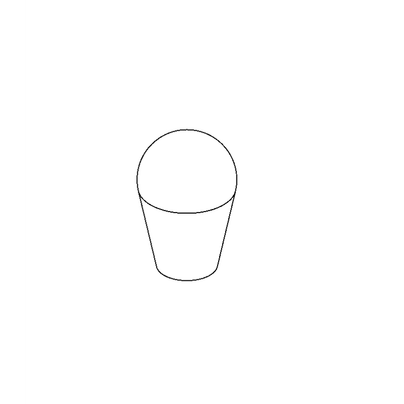 Knob,soft-teardrop,push-on Blk