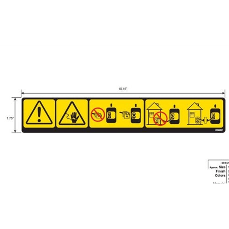 Ariens Generator Decal, Warning