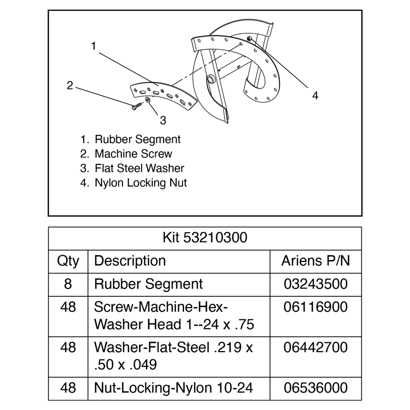 Ariens Sno-thro Rake Edge With Hardware- 24