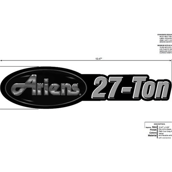 Decal, 27ton/Ariens Logo
