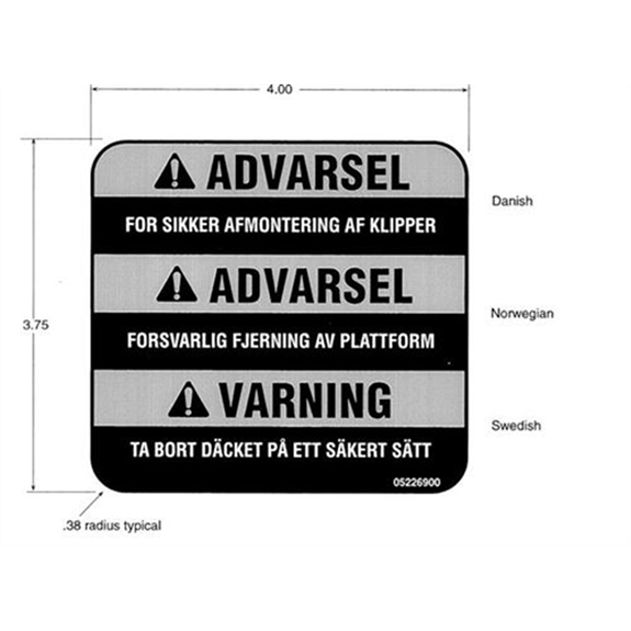 Ariens Lawn Mower Decal- Safe Deck Removal, Export