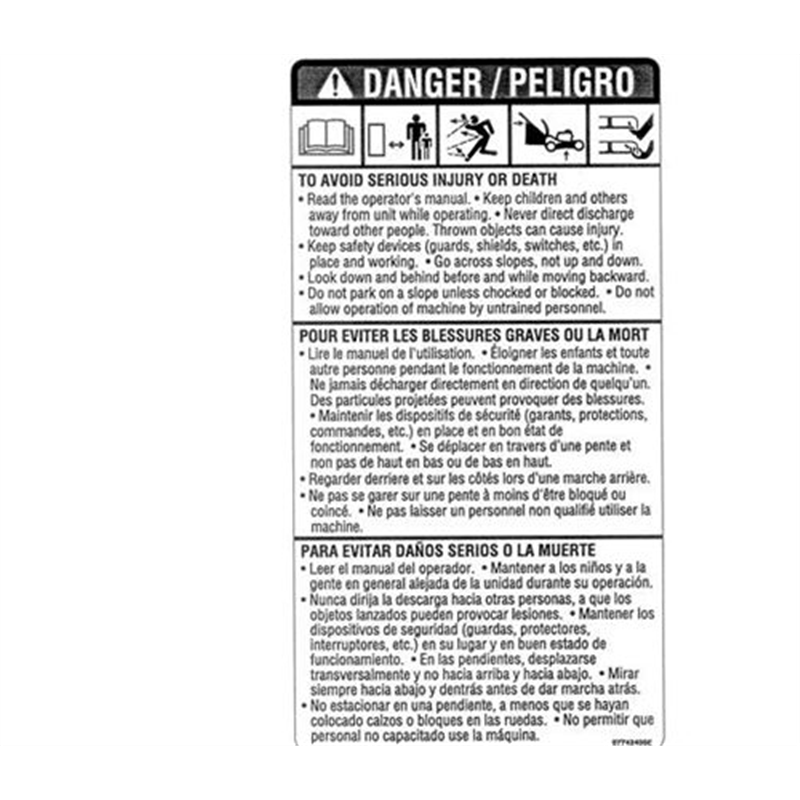 Decal, Bilingual Danger