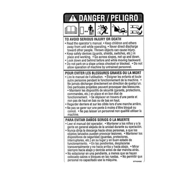 Decal, Bilingual Danger