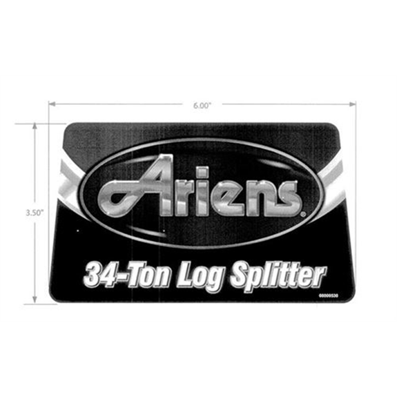 Ariens Log Splitter Decal, Splitter, Ariens 34t