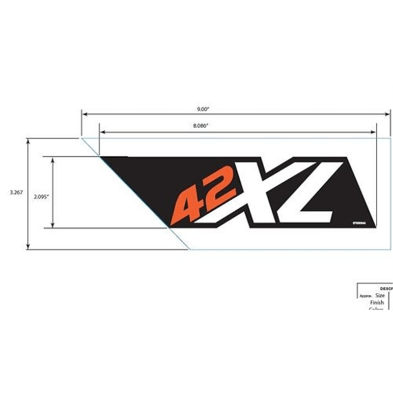 Decal, Lh Side Panel 42xl