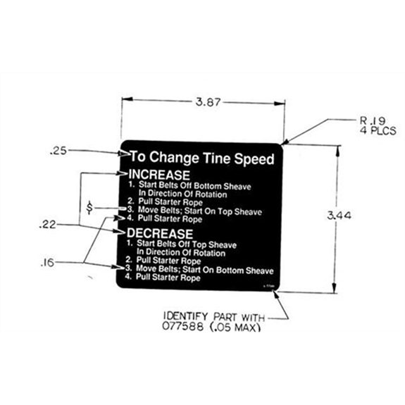 Decal -tine Speed Change