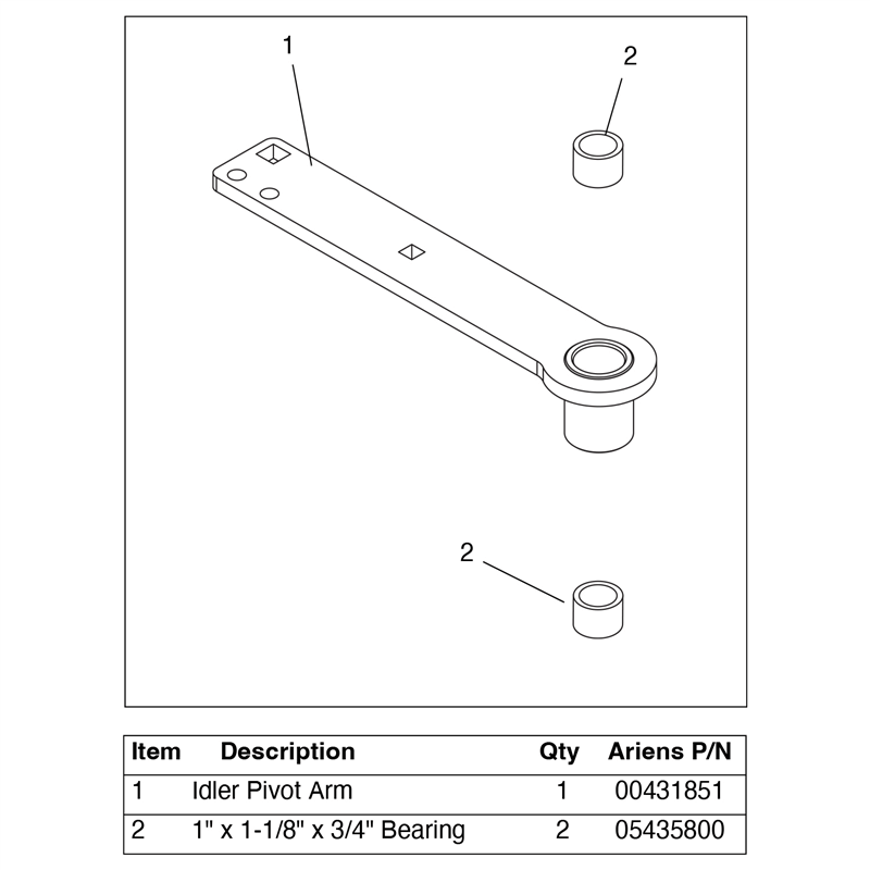 Ariens Sno-thro And Lawn Mower Idler Arm Kit