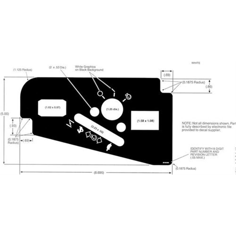Ariens Zero Turn Mower Decal, Control Panel