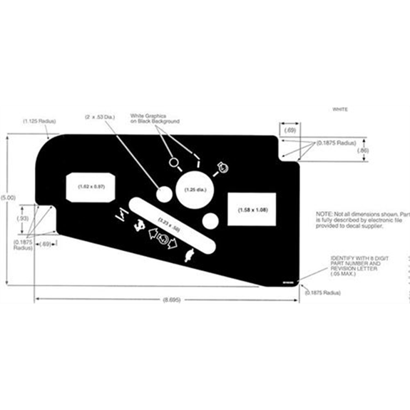 Ariens Zero Turn Mower Decal, Control Panel