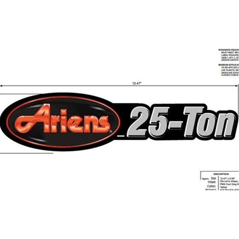 Decal, 25ton/Ariens Logo