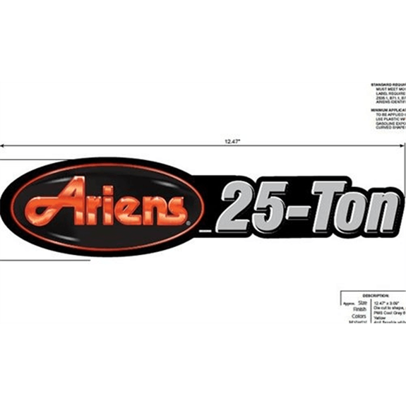 Decal, 25ton/Ariens Logo