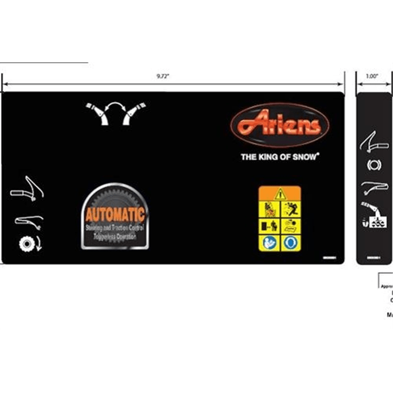 Ariens Sno-thro Decal, Control, Deluxe, Auto Diff Axle