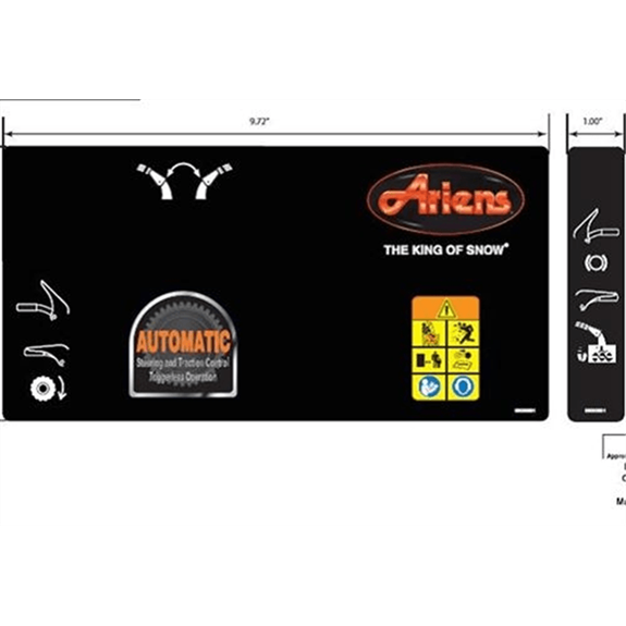 Ariens Sno-thro Decal, Control, Deluxe, Auto Diff Axle
