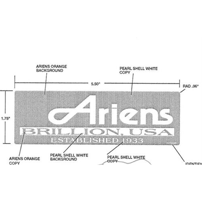 Ariens Lawn Mower Decal-Ariens Established 1933