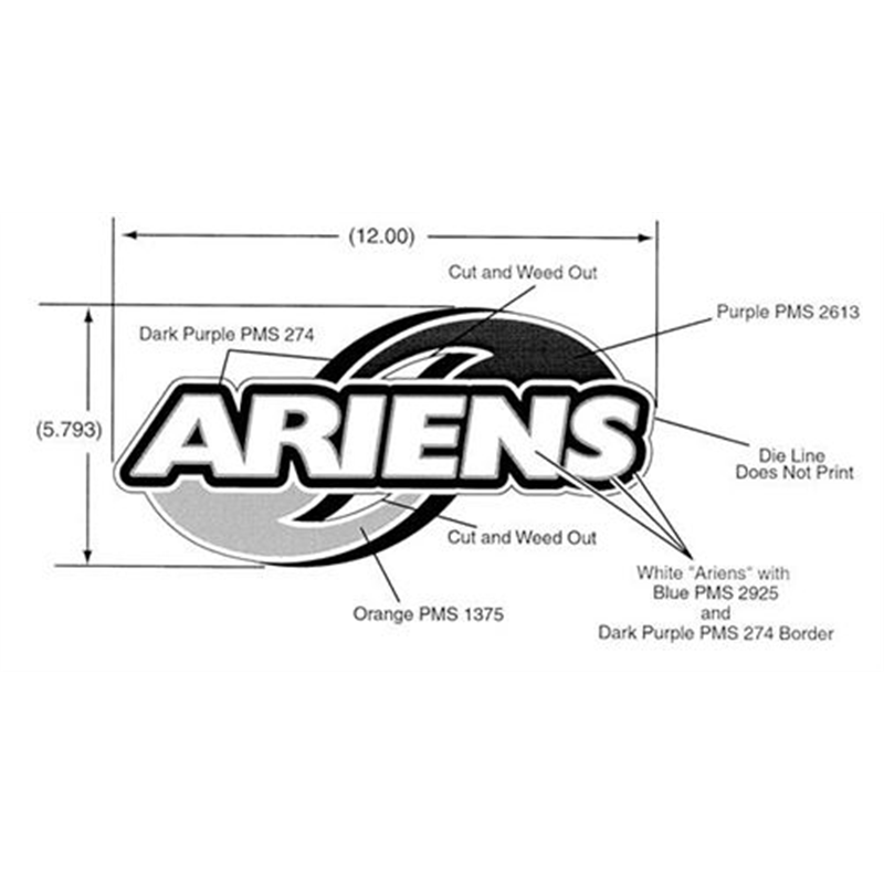 Ariens Lawn Mower Decal,  Hood