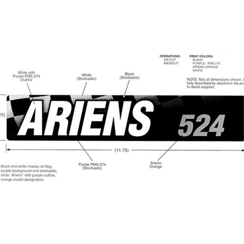 Ariens Sno-thro Decal, 524