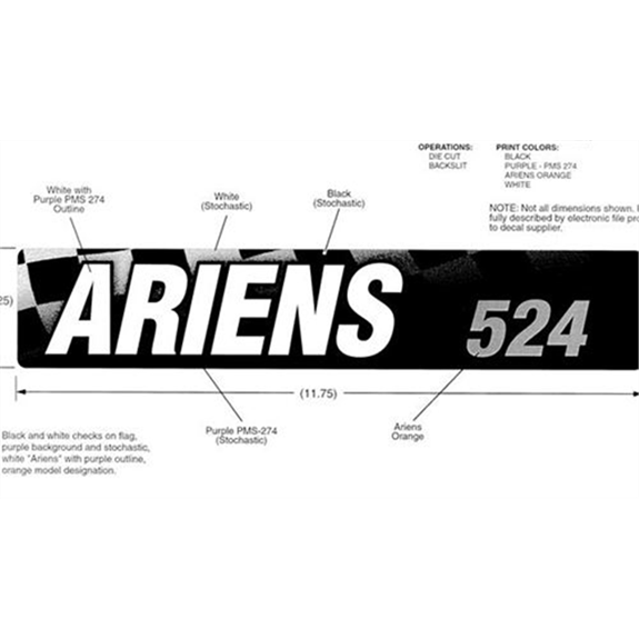 Ariens Sno-thro Decal, 524