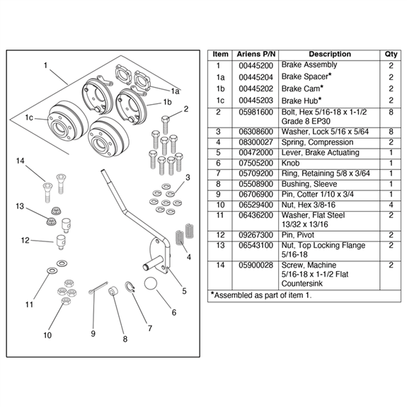 Ariens Sno-thro And Lawn Mower Brake Replacement Kit