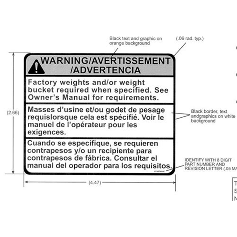 Warning Wheel Weight Decal